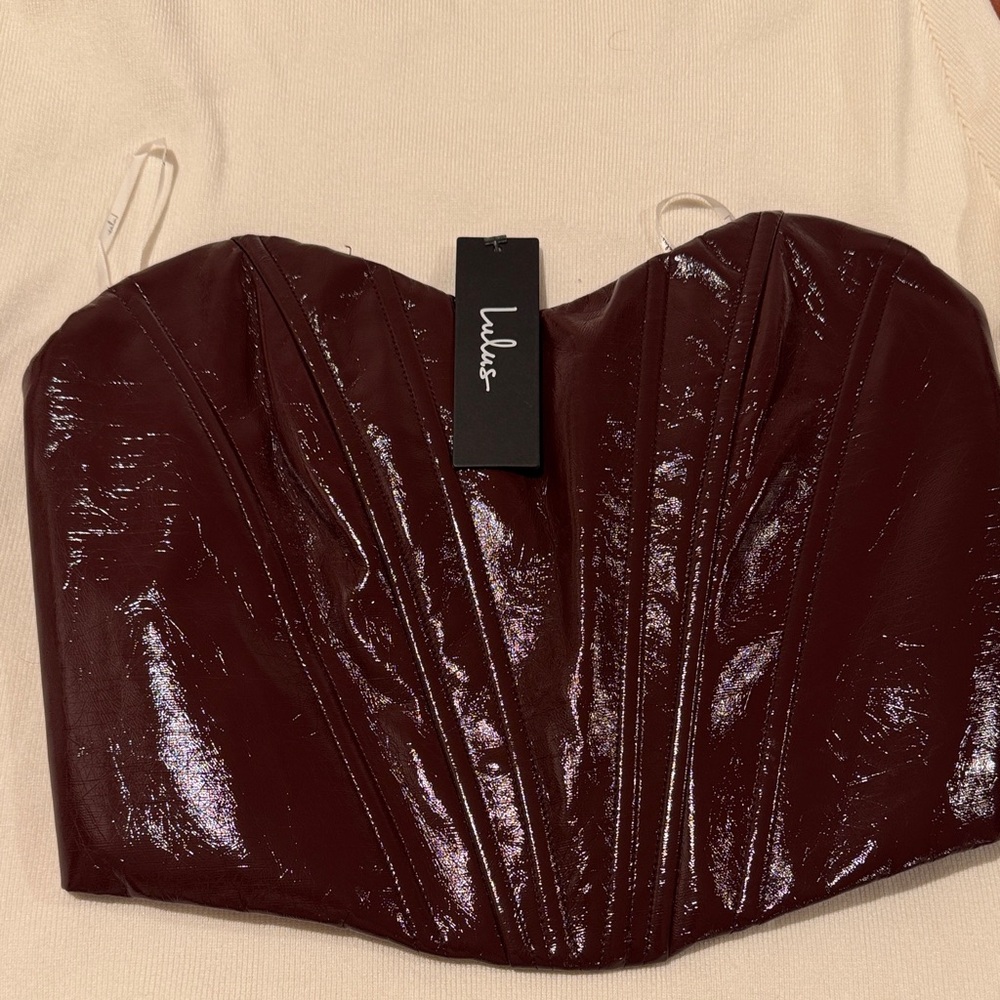 Lulu's Glossy Maroon Bustier